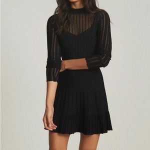 Reiss black clemmy-sheer knitted dress